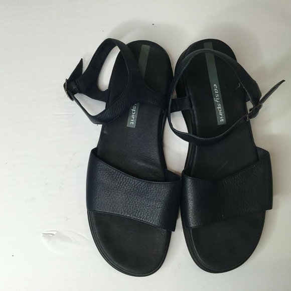 EasySpirit Womens Black Leather Ankle Strap Sandal - Picture 4 of 4